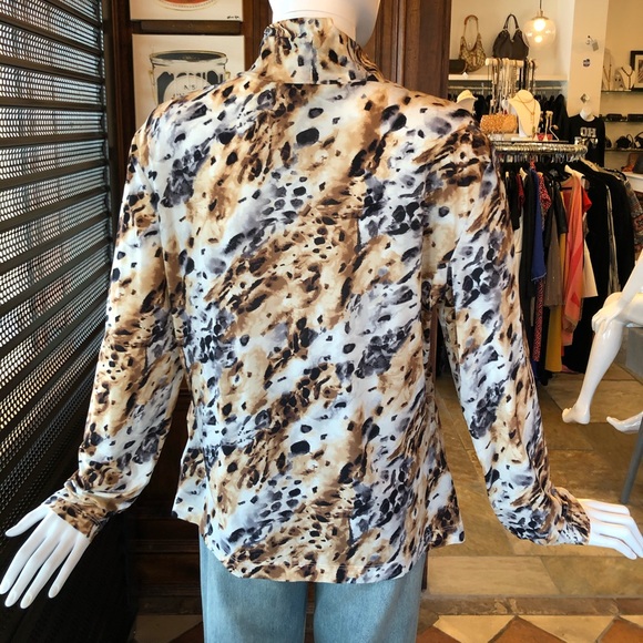 St. John Leopard Print Turtleneck - Picture 7 of 7